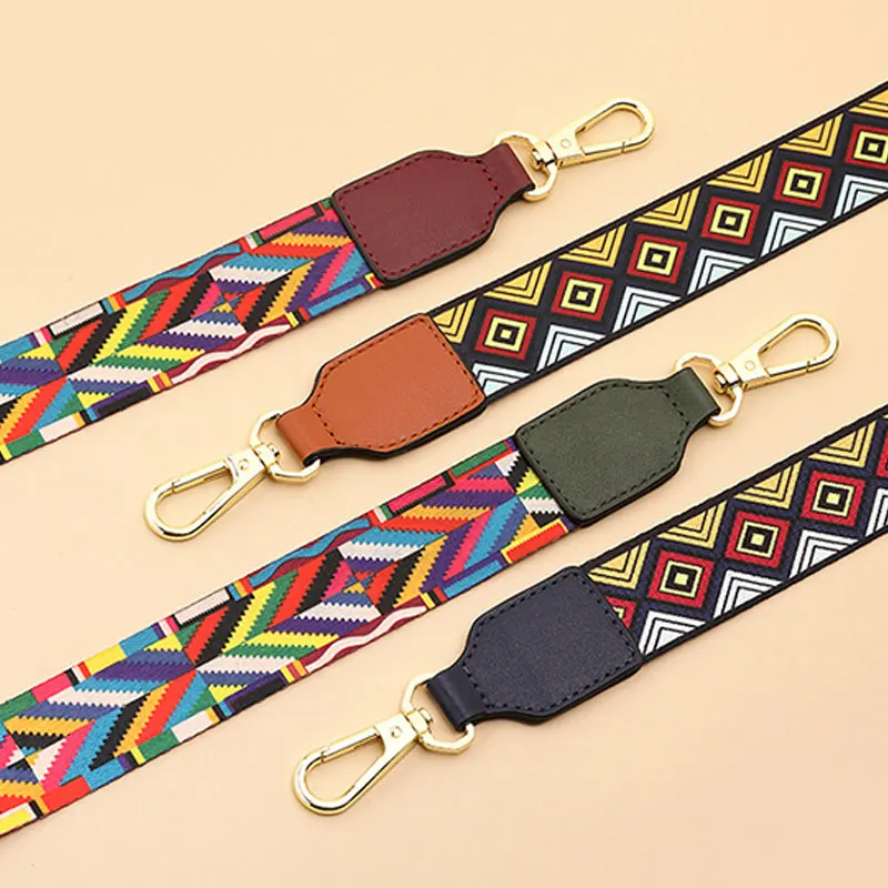 Fashion Color Blocks Shoulder Bag Straps 122 * 4 CM Soft Canvas Leather Bag Accessories Comfort Quality Bag Strap 2019 Hot