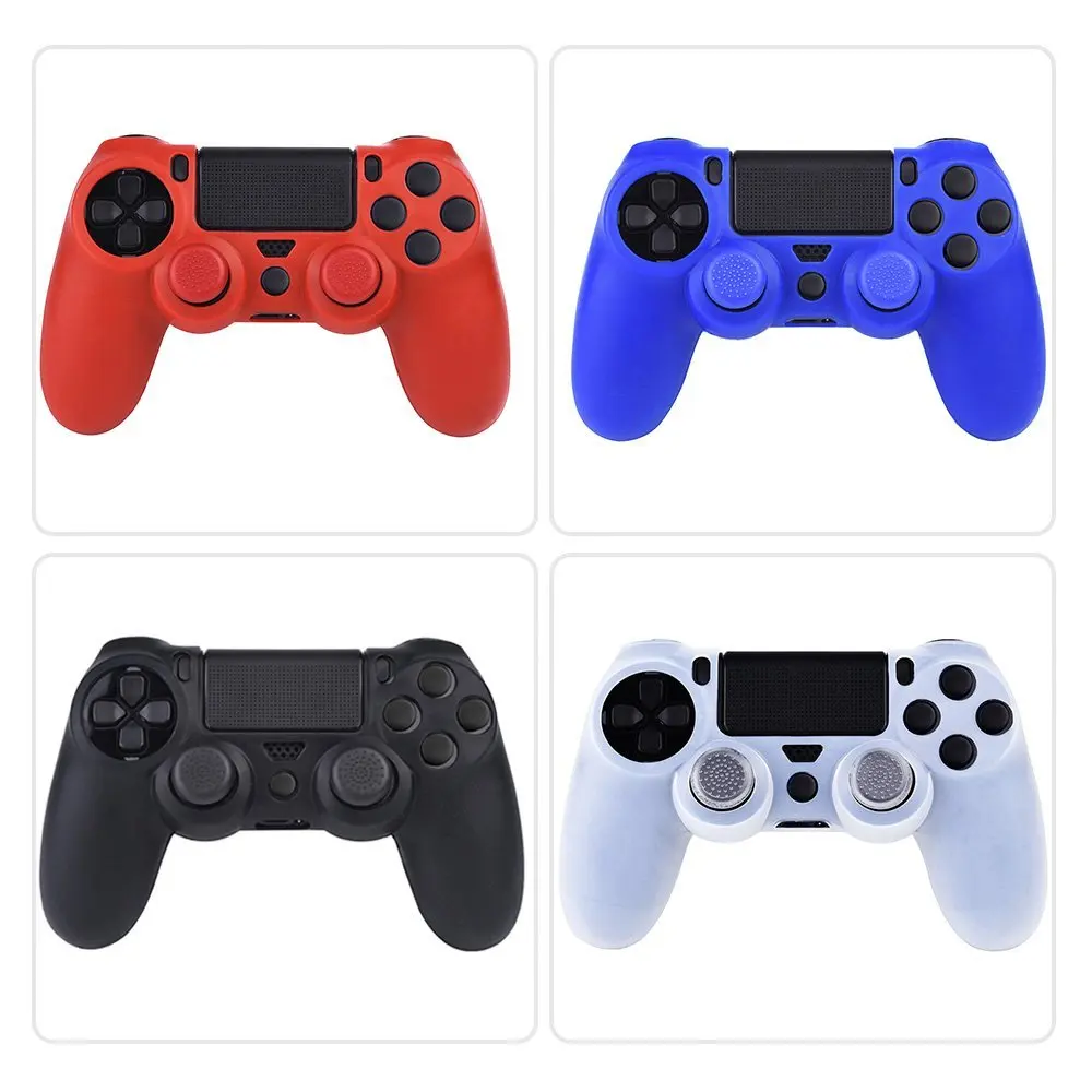 

For Sony PS4 Controller 2 pcs Thumb Grip+1 pcs Controller Silicone Case Cover For PS4 Gamepads joystick