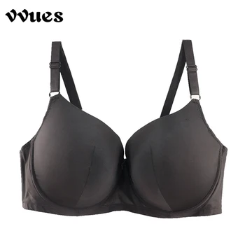 

VVUES Women Bra Plus Size F Cup Bralette Lingerie Push Up Support Thin Soft Daily Wear Adjusted Straps Fashionable Simple Bras