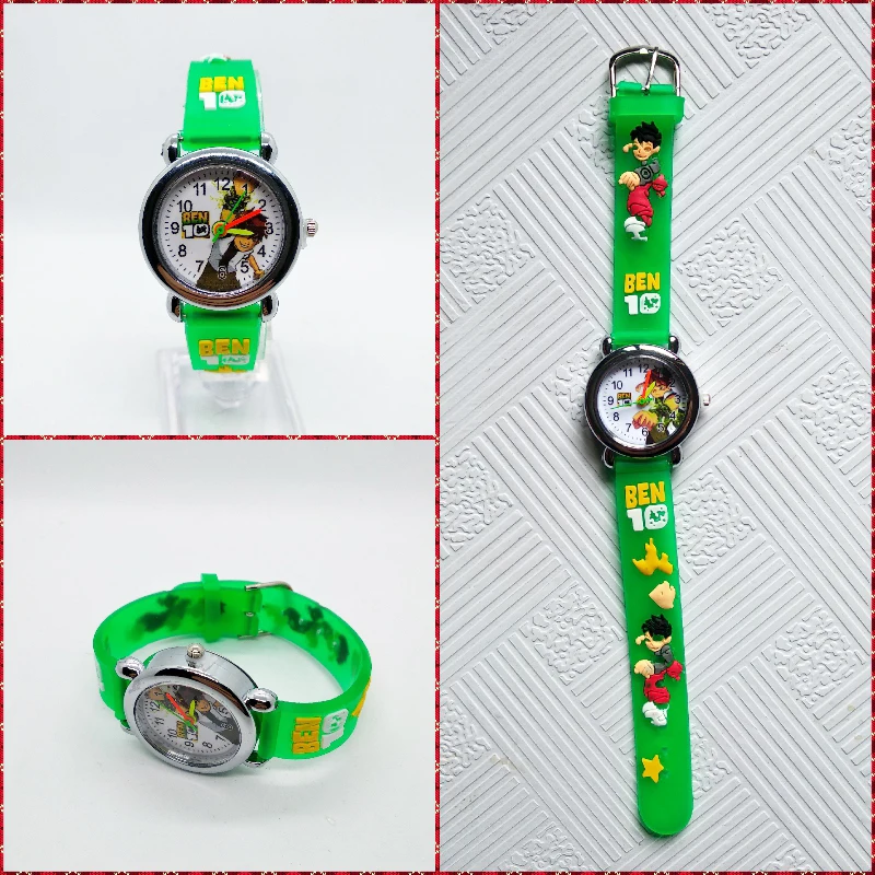 Новые продукты печатных ремень дети часы для обувь мальчиков девочек подарок часы Студент Дети кварцевые наручные часы Мода Horloge - Цвет: B - green