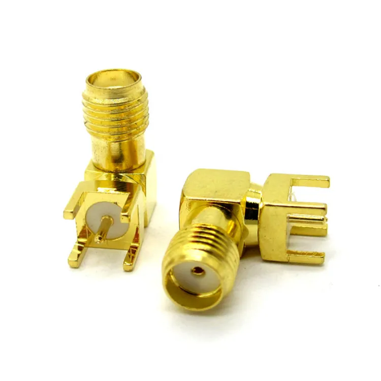 10PCS SMA female Thru Hole plug Right Angle 90 DEGREE ( SMA KWE ) PCB