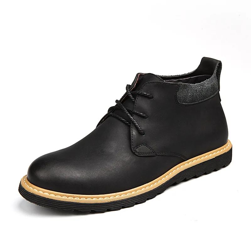New Fashion High Top Casual Shoes for Men Genuine Leather Lace Up Brown Black Color Mens Casual Shoes Men High Top Winte Shos цена New Fashion High Top Casual Shoes for Men Genuine Leather Lace Up Brown Black Color Mens Casual Shoes Men High Top Winte Shos цены онлайн