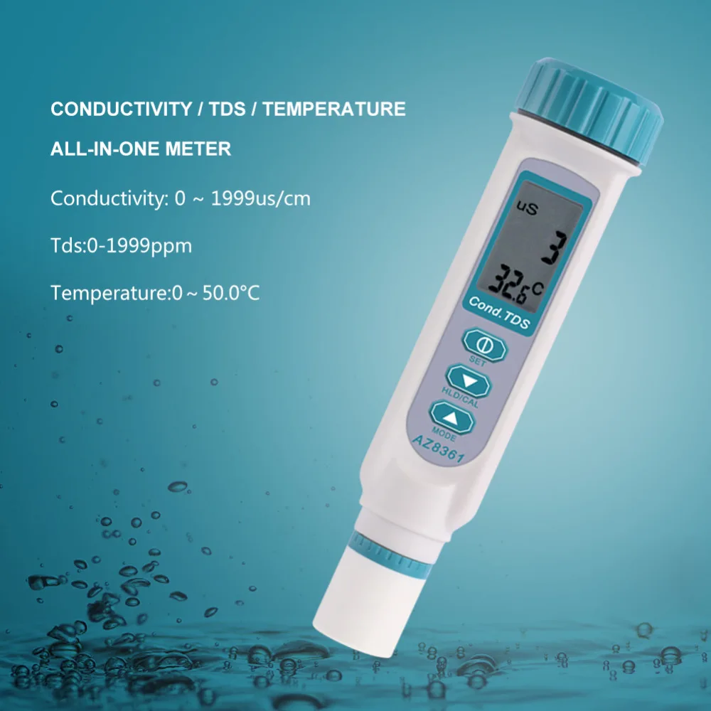 Portable Conductivity Meter Conductivity Tester Az8361 High Precision