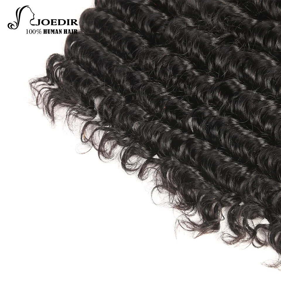 Joedir Brazilian Deep Wave With Closure 100% Human Hair Weave Natural Color Remy Hair 3 Bundles With Free Part Lace Closure Joedir Brazilian Deep Wave With Closure 100% Human Hair Weave Natural Color Remy Hair 3 Bundles With Free Part Lace Closure