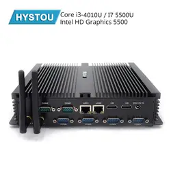 Hystou Мини ПК оконные рамы 10 Intel 4 ядра i3 4010U I7 5500 Wi Fi Minicomputer мини-Корпус для ПК Media Palyer двойной HDMI LAN HTPC неттоп