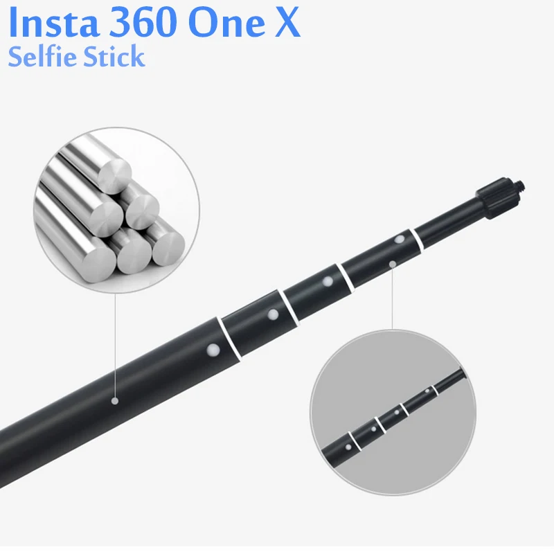 

3M Aluminum Alloy Monopod Selfie Stick for Insta360 One X/DJI OSMO Action/Pocket/Gopro Hero 7 6 5 Sjcam Camera Accessories