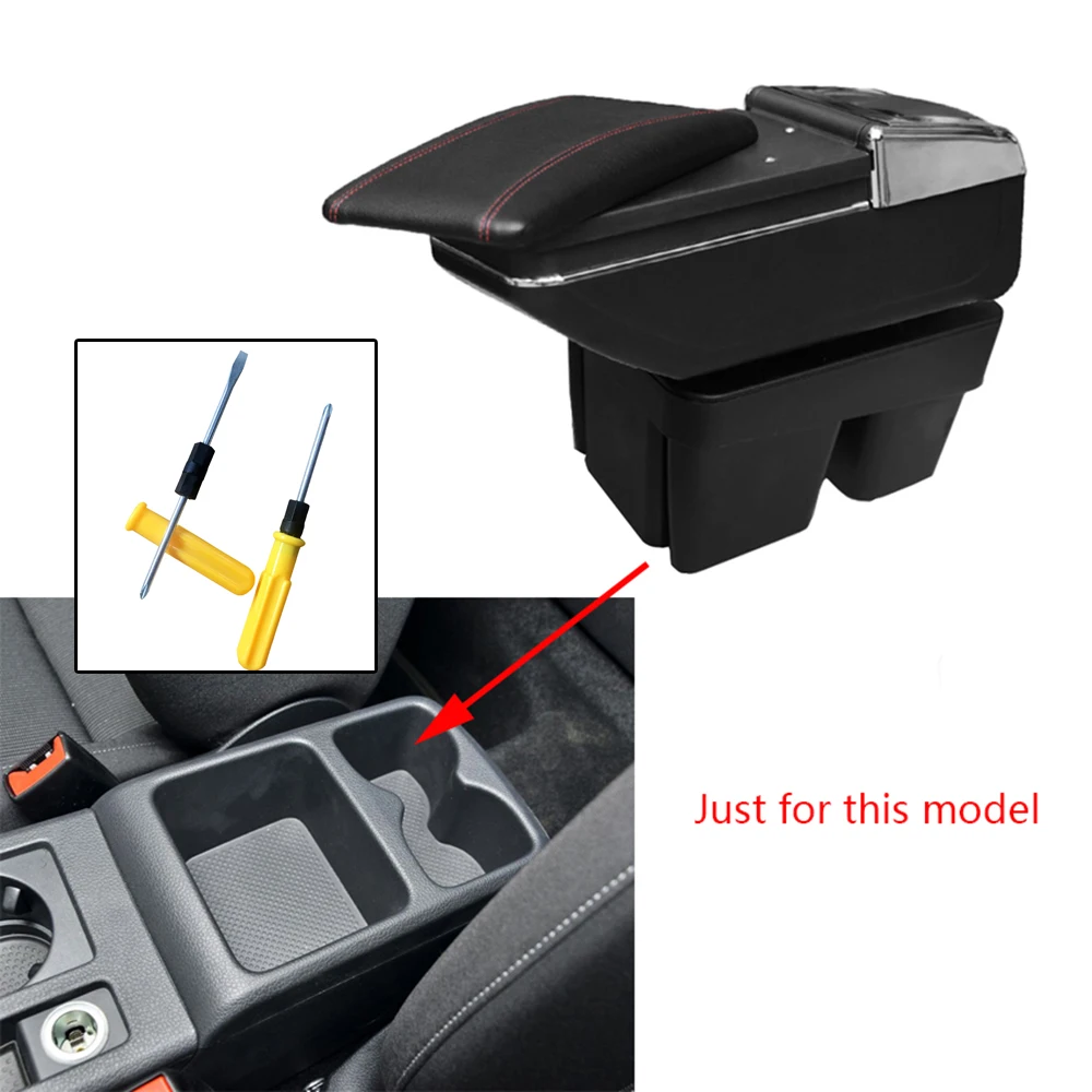

Armrest box For Volkswagen VW Golf 7 2015 2016 central Console Arm Store content box cup holder ashtray PU Leather Car Styling