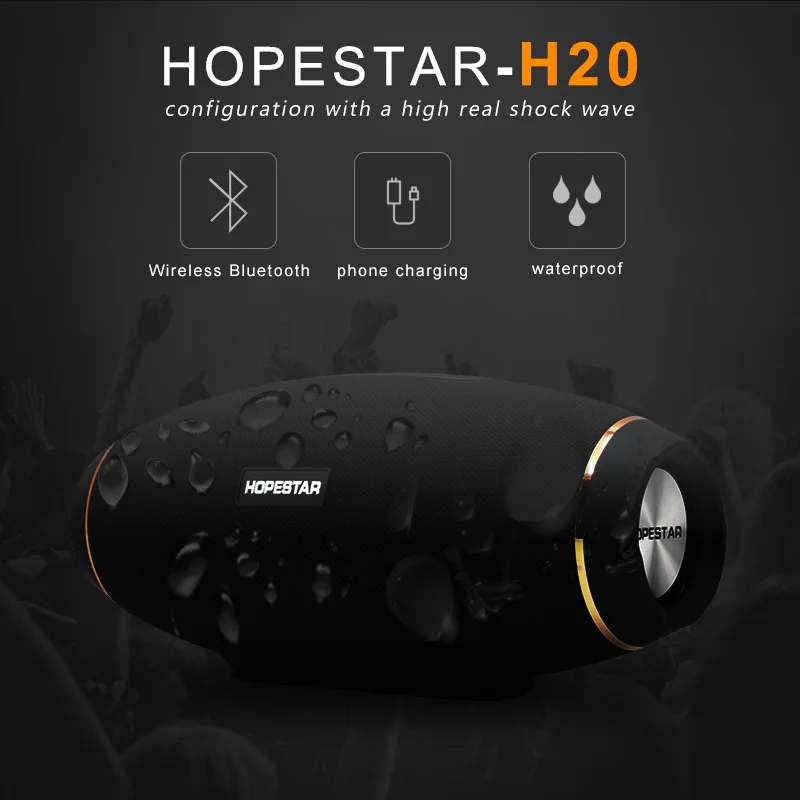 HOPESTAR H20 bluetooth динамик водонепроницаемый 30 Вт Колонка сабвуфер беспроводной Саундбар открытый Бумбокс музыкальный центр портативный звуковой ящик