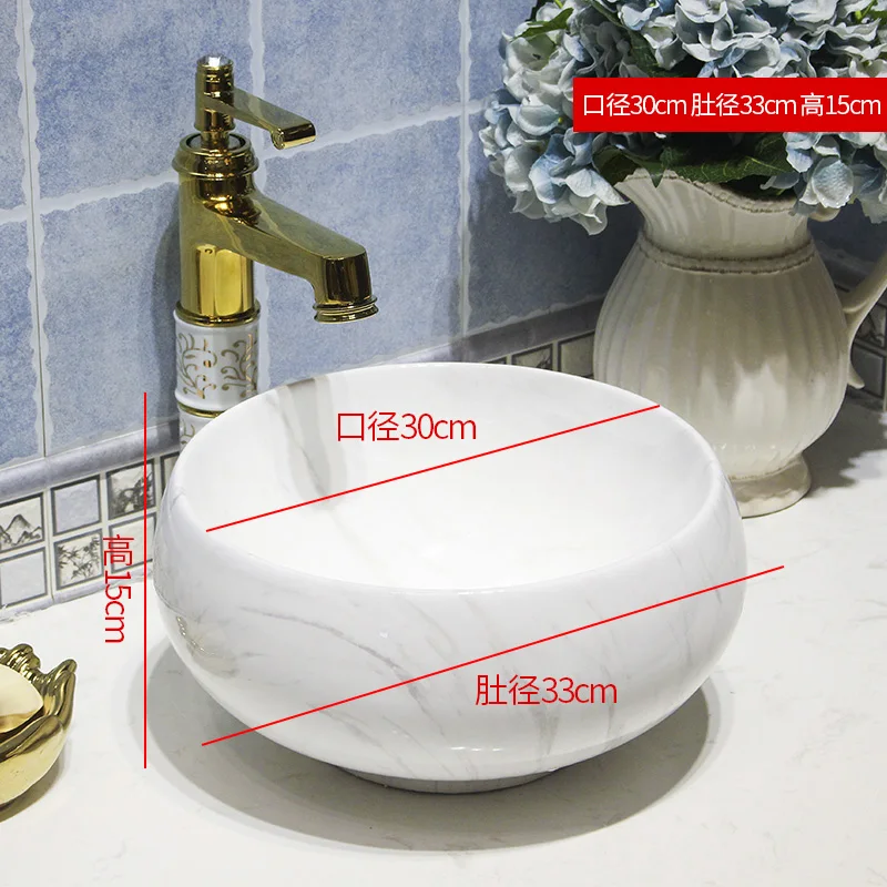 Europe Vintage Style Art Counter top Basin Sink Handmade Vessel Sink Vanities art Ceramic wash basin Bathroom sink (8)