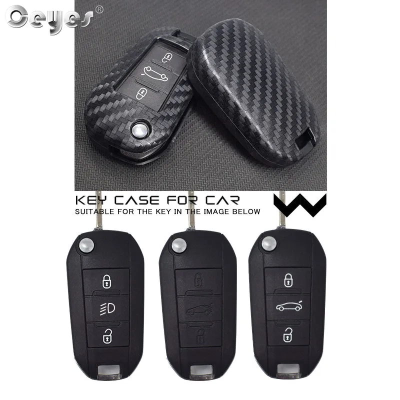 Ceyes Car Styling Silicone Key 3 Remote Cover Fob Case key case cover key case remote control case cover For Peugeot 3008 208 308 508 408 2008 307 4008 For Citroen C4 Accessories