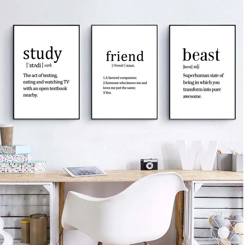 

Modern Poster Print HD Wall Art Nordic Style Letter Words Canvas Painting Modular Pictures Bedside Background Home Decor Pop Art