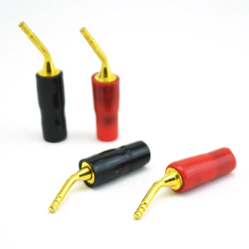 

100pcs Gold-plated Amp Speaker Cable Wire Pin Plug Connector speaker cable connector plug