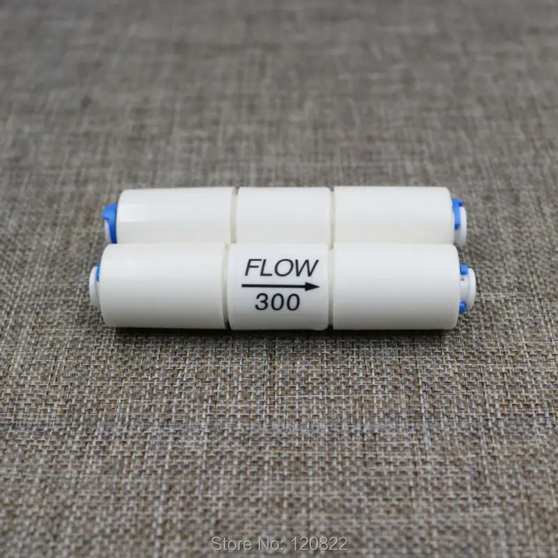 

2pcs/set Water Filter Parts RO Flow Restrictor 300cc 1:3 With 1/4" Hose Quick connection Reverse Osmosis Machine 50 75 100gpd