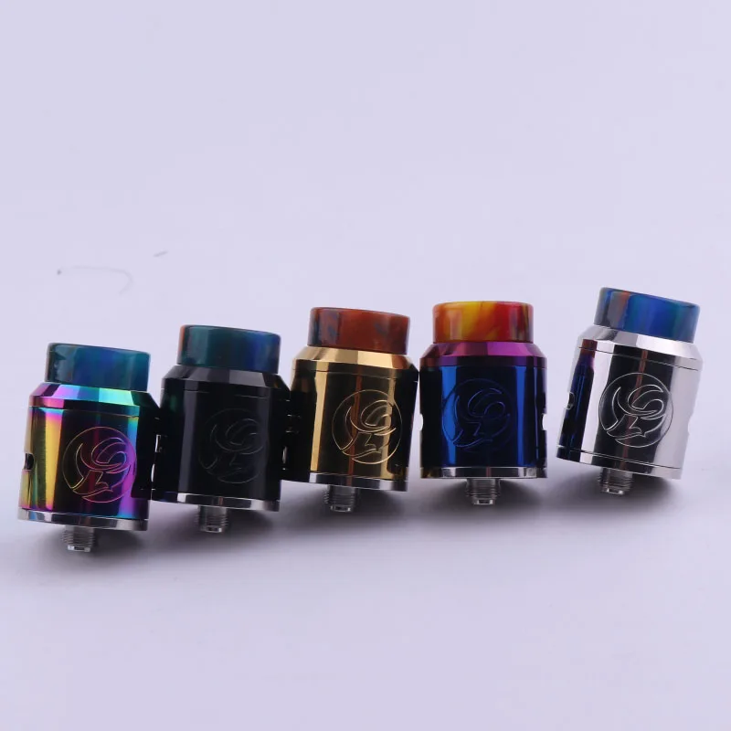 

XFKM RDA S Atomizer Adjustable Airflow 24mm Atomizer Resin Drip Tip Super bright Electronics Vape Mod Vaporizer 5 colour vs goon