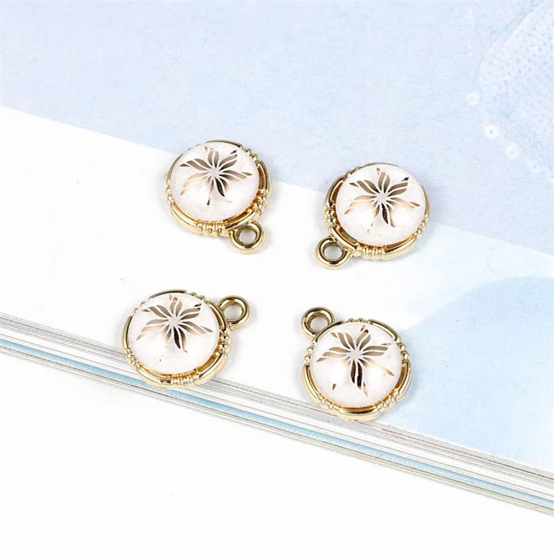 

5pcs Boho Sunflowers Women Earring Charms Jewelry Findings Diy Exquisite Round Bracelet Necklace Pendant For Jewelry Making C243