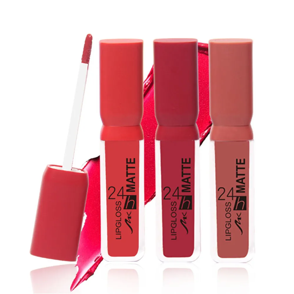 MK 12PCS/SET Lip Gloss Lasting Non-marking Matte Non-stick Cup Lipgloss Makeup