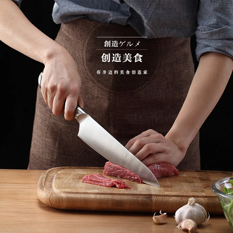 Japan's 3 layer VG10 Composite steel knife Chef Knives Cleaver Slicing Utility Vegetable Kitchen Give Black walnut wood scabbard