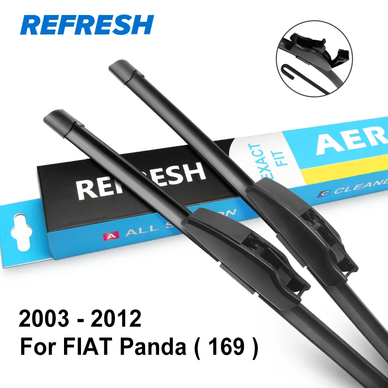 

REFRESH Wiper Blades for FIAT Panda Type 169 319 Fit Hook Arms 2004 2005 2006 2007 2008 2009 2010 2011 2012 2013 2014 2015 2016
