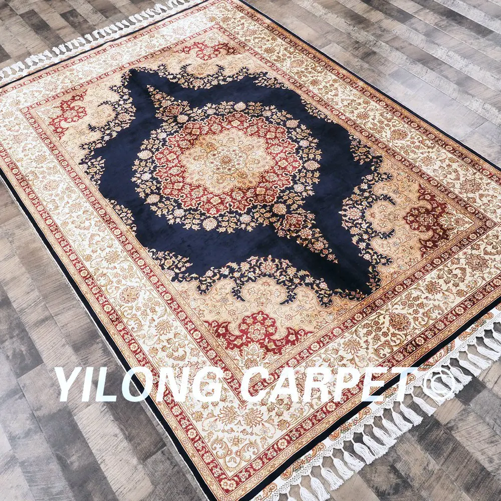 Yilong 5 6 'x 8 3' двойные узлы ручной работы Кашмир шелковые турецкие ковры для