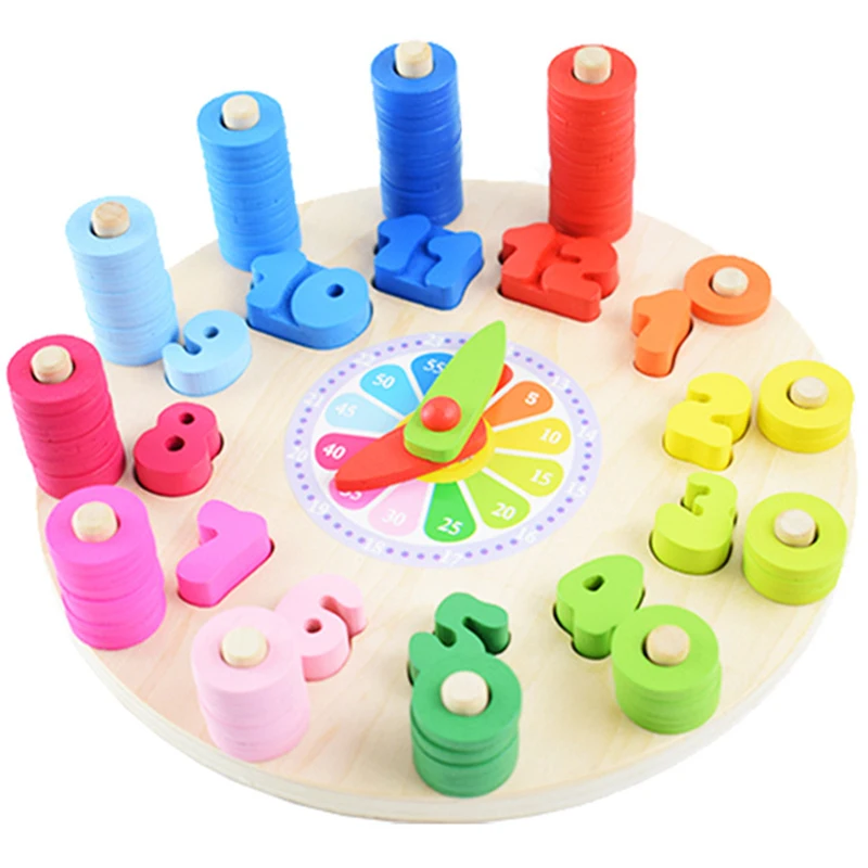 Дошкольное детское Монтессори игрушки раннее образование обучающие средства математические игрушки цифровые часы деревянные игрушки