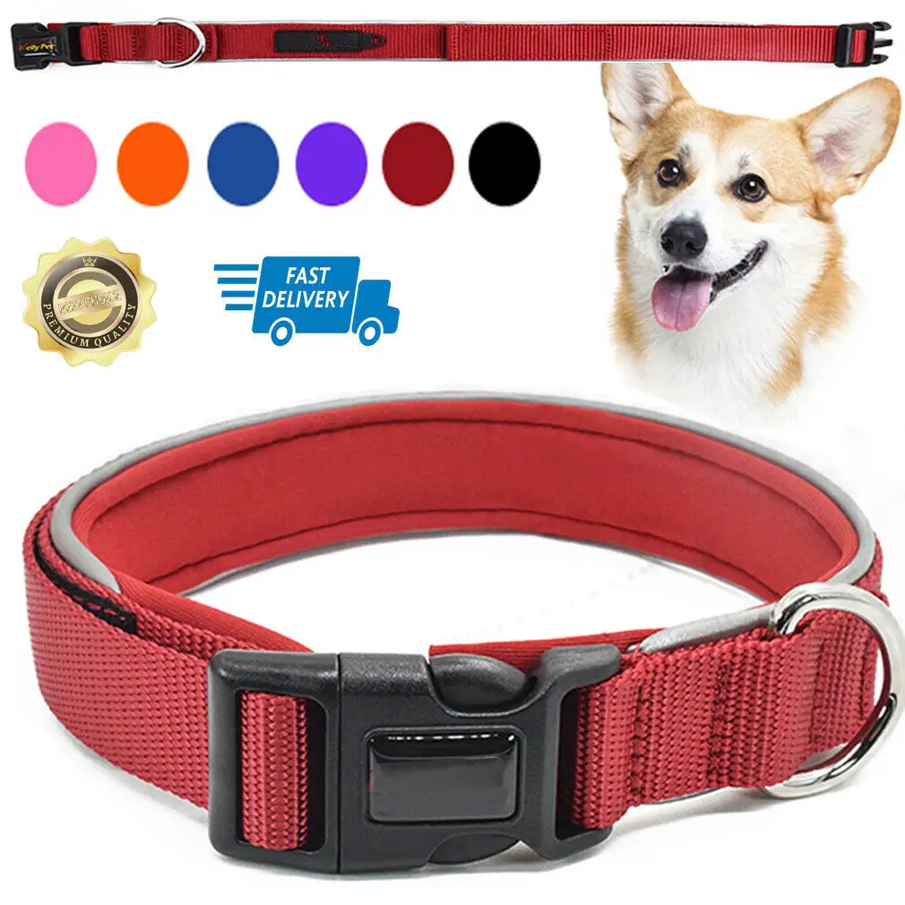 

Dog Collar Personalized Nylon Pet Dog Tag Collar Custom Puppy Cat Nameplate ID Collars Adjustable For Medium Large Dogs Engraved