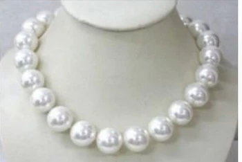 

Gorgeous 18mm AAA white shell pearl necklace 18"AS+9+A+S+A+S++1>Lovely Women's Wedding Jewelry Pretty