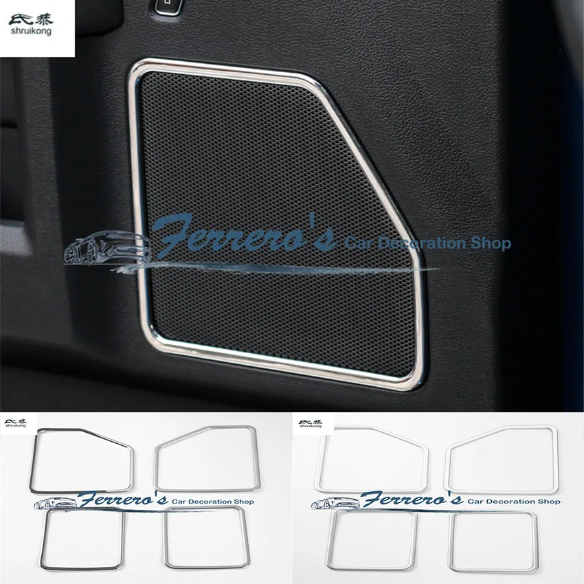 

4pcs/lot ABS Chrome car stickers doors speaker horn decoration trim cover Sequins for 2015 2016 2017 Ford F150