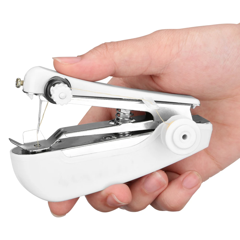 Portable Mini Sewing Machine Quick Stitch Sew Needlework Cordless Curtains Clothes Fabrics Household Hand-held Sewing Machine