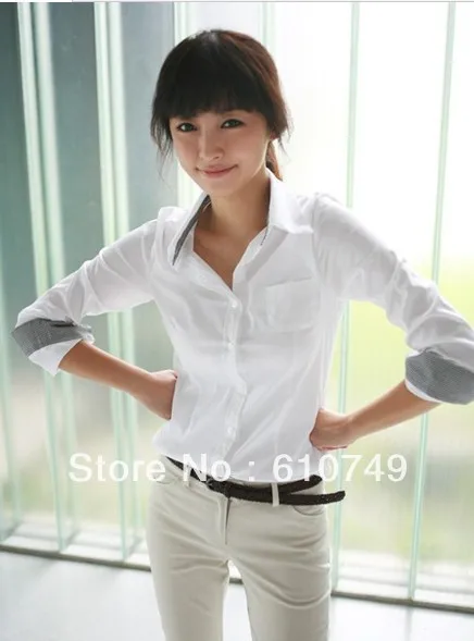 Новое поступление, маленькая клетчатая рубашка, женская рубашка с длинными рукавами, Корейская тонкая белая рубашка с поясом