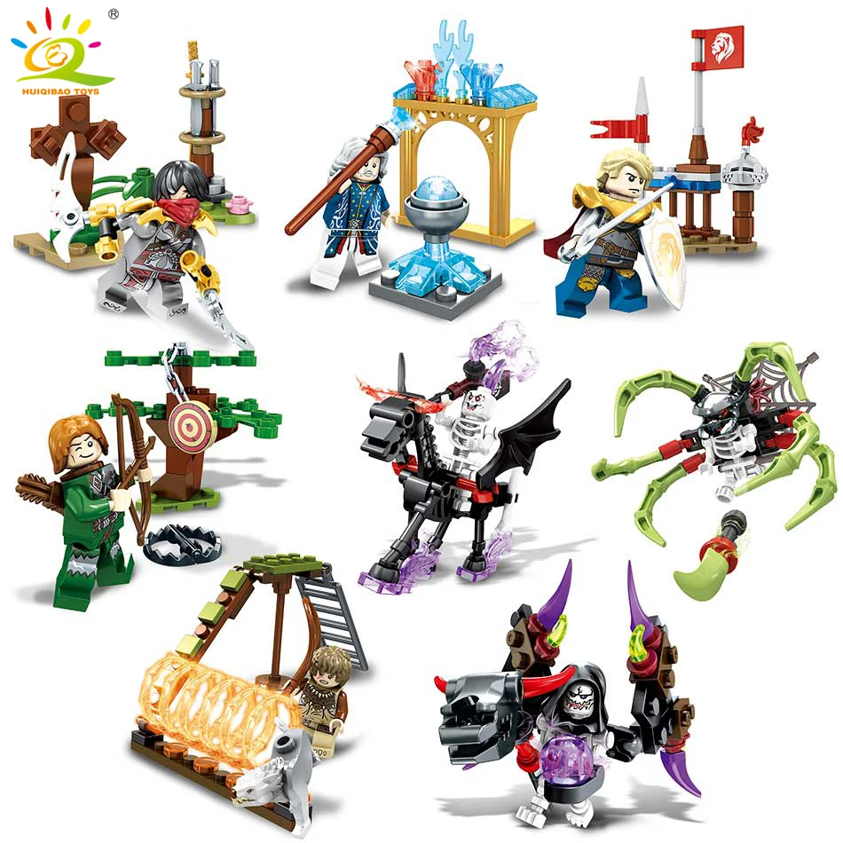 

Knight Devil mini action figures building blocks Ghost Tribes series Skeleton Magician Shooter war bricks Children toy