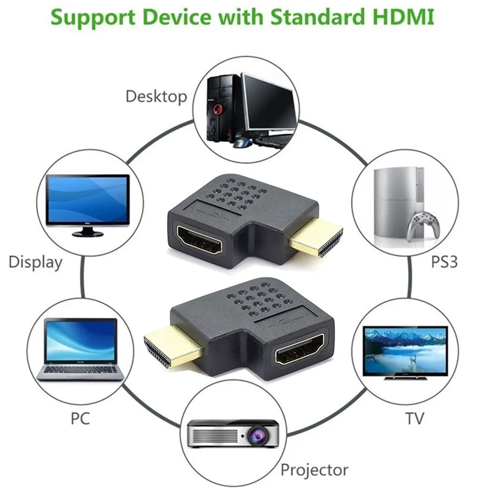 HDMI кабель адаптер конвертер 90 270 градусов правый угол мужчин и женщин удлинитель для 1080P HDTV PC PS3 разделитель монитора проектора