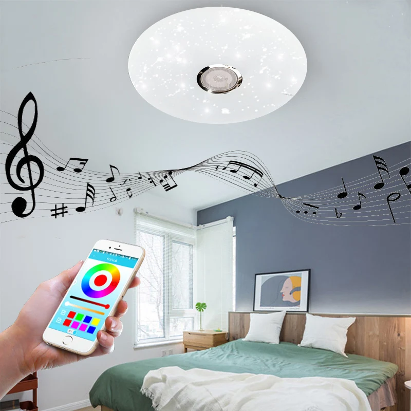 

LED ceiling Lights RGB Dimmable 36W APP Remote control Bluetooth Music light bedroom lamps Smart ceiling lamp AC86V-265V