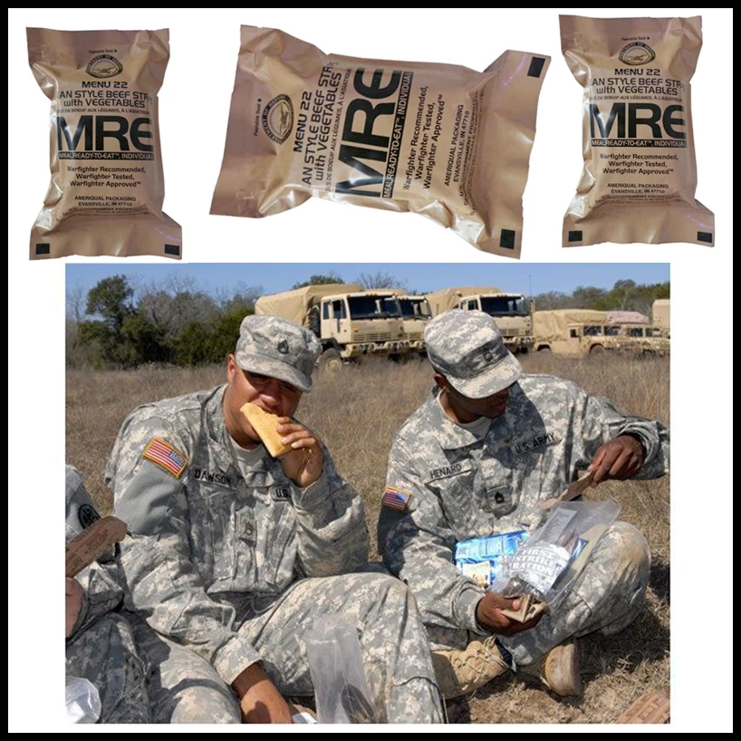 U S Military Mres Meals Ready To Eat Menu 1 24 Combat Ration Outdoor Camping Emergency Reserve Food Survive Disasters Food Date Survival Suppliessurvival Shovel Aliexpress