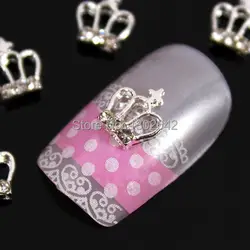 A77 10 шт./лот 3D Hollow Crown Дизайн ногтей мода металла DIY Nail украшения гель Стикеры ногтей Дизайн