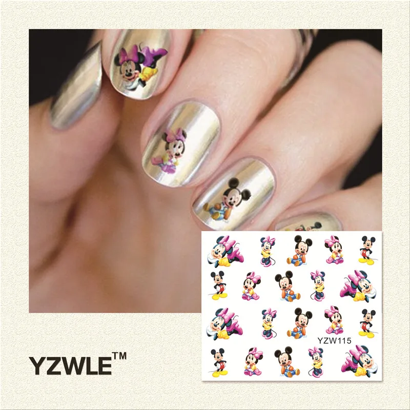 

YZWLE 1Pcs Nail Art Water Sticker Nails Beauty Wraps Foil Polish Decals Temporary Tattoos Watermark For Nails (YZW115)