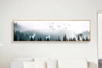 

Nordic simple style elk elk decorative painting frameless painting