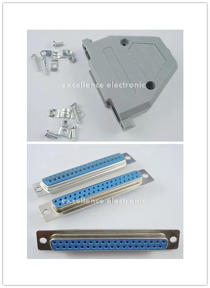 

2set DB37 Male Female Plug with Plastic Cover DB 37P Plugs Jack Adapter Connector 2 Rows Wire Solder Type