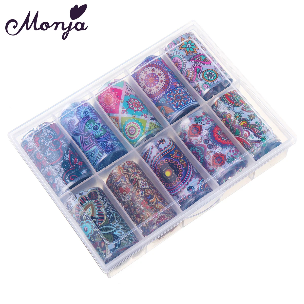 Monja 10 рулонов/коробка дизайн ногтей звездное небо наклейки Летний цветок
