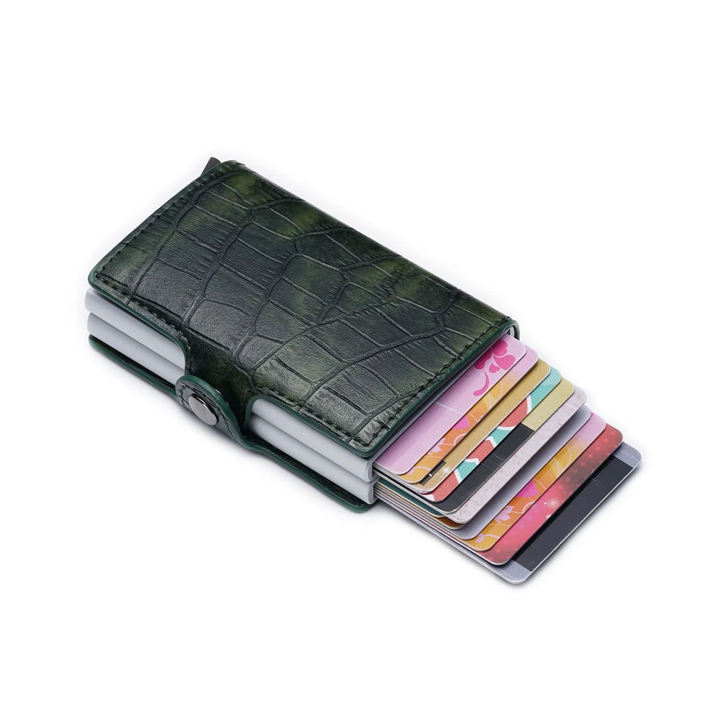 BISI GORO, новинка, мужской кошелек, кредитный держатель для карт, функциональный, из искусственной кожи, чехол для карт, для визиток, алюминиевый, двойные коробки, кошелек для карт