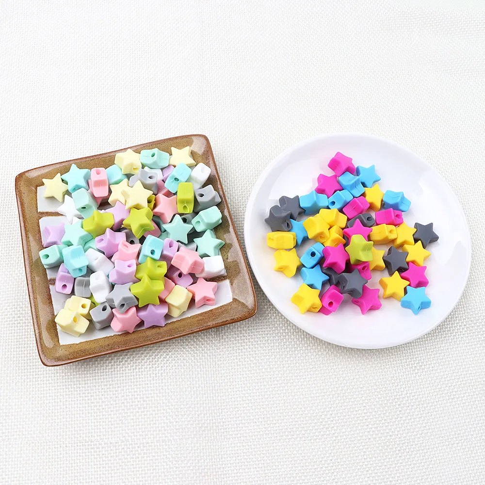 50 шт. Силиконовые бусы для прорезывания зубов, Прорезыватель для зубов ...