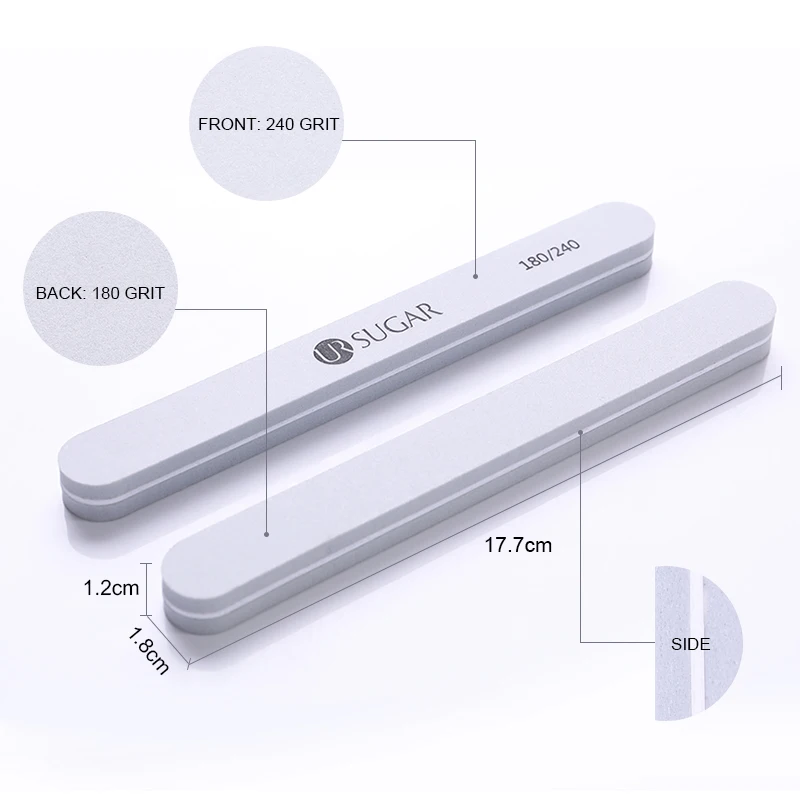 Ur Sugar наждачная бумага пилка для ногтей для гелевых ногтей 180/240 профессиональный маникюрный буферный педикюр двусторонний набор инструментов для ногтей