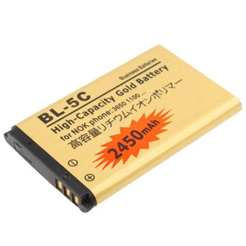 Золото BL5C BL-5C аккумулятор для Nokia 1000/1010/1100/1108/1110/1111/1112/1116/2730 2710 2730c 3100 3109C 3110C BL-5C батарея