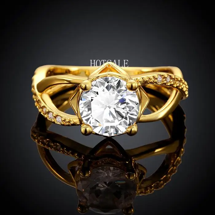 R050-A High Quality Nickle Free Antiallergic New Fashion Jewelry 18K Plated zircon Ring | Украшения и аксессуары