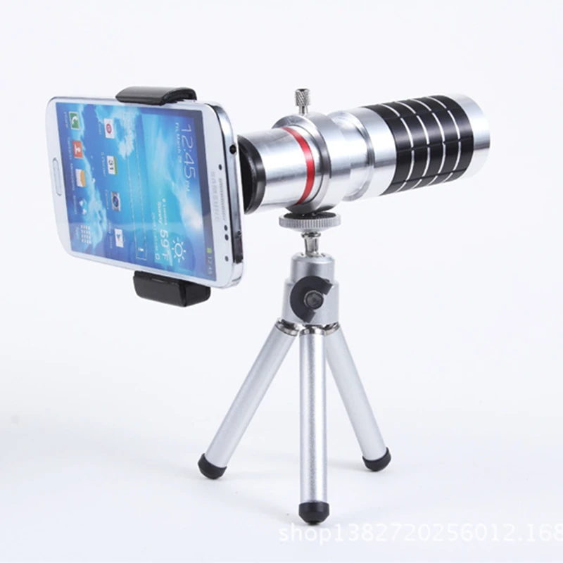 imágenes para Orbmart universal 16x lente de zoom de cámara del telescopio del teléfono móvil + mini trípode + clip ajustable para samsung iphone redmi note imágenes para Orbmart universal 16x lente de zoom de cámara del telescopio del teléfono móvil + mini trípode + clip ajustable para samsung iphone redmi note