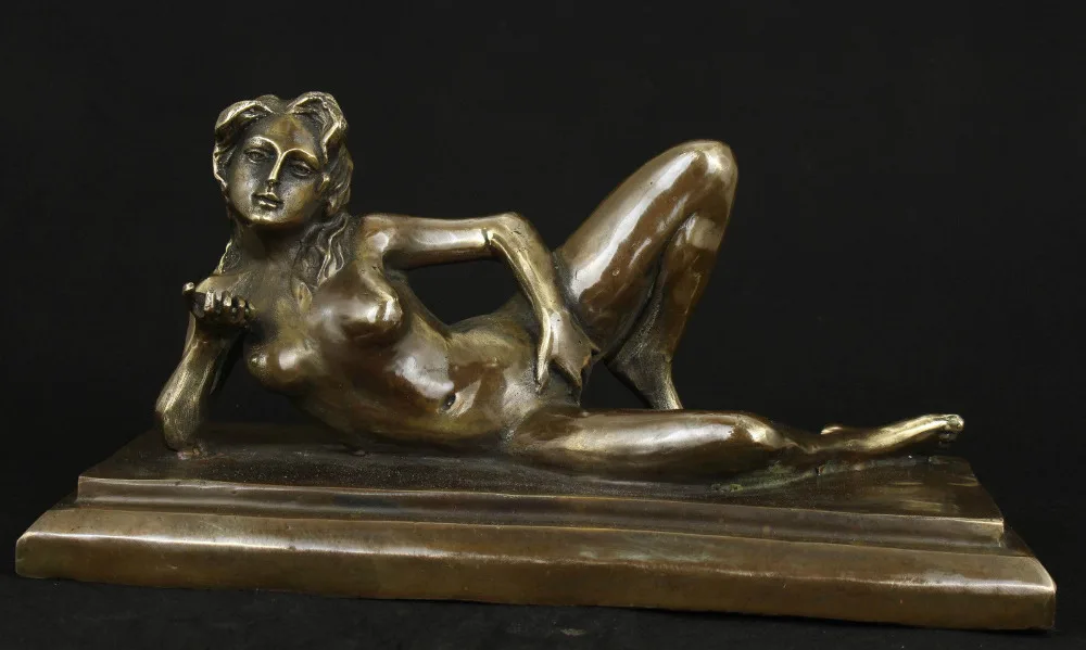 

sexly ASIAN BRONZE COLLECTABLE HANDWORK CARVED BELLE STATUE FIGURE ORNAMENT