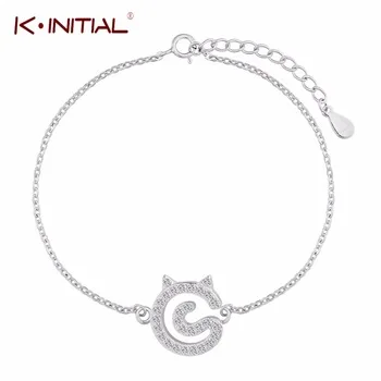 Kinitial, 1 шт., 925 пробы, серебряный, музыкальный символ, браслеты для женщин, CZ кристалл, музыкальная нота, браслет, модное ювелирное изделие, манжета, браслет