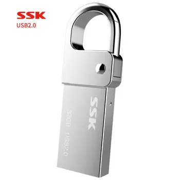 

Free shipping SSK SFD257 8GB 16GB 32GB USB Flash Drive Metal Pen Drive Key Ring Waterproof USB Stick Pendrive Flash Drive