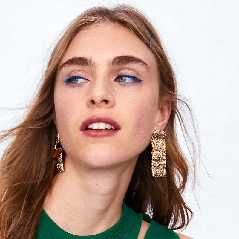 

JURAN 2019 Vintage Metal Geometric Earrings Trendy Statement TEXTURE Earrings For Women Fashion za Earrings