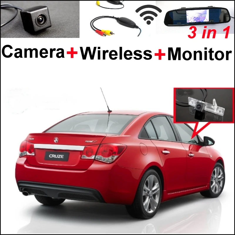 

3in1 Special WiFi Camera + Wireless Receiver + Mirror Monitor EASY DIY Parking System For Chevy Chevrolet Cruze Holden Cruze