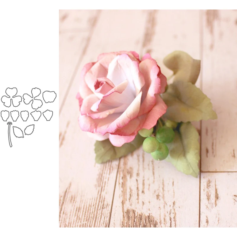 

Flower English Rose Metal Cutting Dies for Scrapbooking and Cards Making Paper Craft Dies New 2019